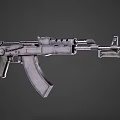 Military Assault Rifle With Metal Barrel Wooden Stock And Detachable Magazine