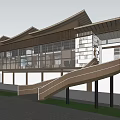 New Chinese Library Architecture Community Library 3d model