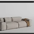 modern double sofa minimalist sofa 3d model