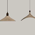 Quiet wind rattan chandelier bedside chandelier catering chandelier simple chandelier 3d model