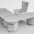 Sleek Modern Light Luxury Executive Office Desk And Ergonomic Leather Chair Combination For Business Workspace
