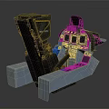 Detailed 3D Model of Mechanical Control Console With Buttons Screens and Structural Components