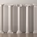 European Column Roman Column Gypsum Column Gypsum Line Cylindrical Square Column 3d model