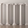 European Column Roman Column Gypsum Column Gypsum Line Cylindrical Square Column 3d model