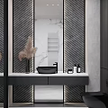 Modern toilet wet and dry separation area 3d model