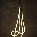 Modern Minimalist Curved LED Chandelier With Metal Frame And Warm Light