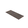Wooden And Marble Floor Components With Geometric Herringbone Inlaid Design