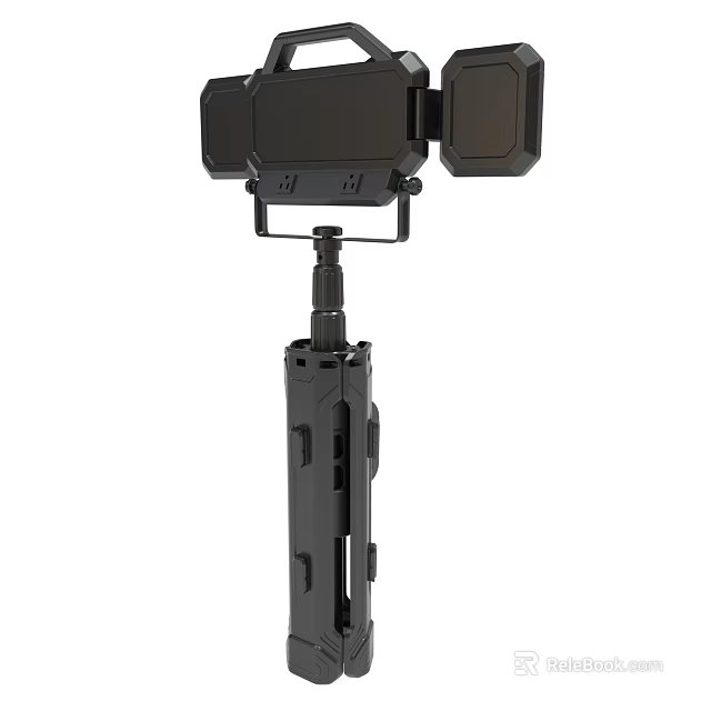 Sturdy Black Device With Adjustable Tripod Stand And Dual Module Structure 3d model 