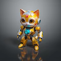 Mechanical Cat Toy Cat Cartoon Cat Robot Cat Anime Character Cartoon Character Cat Warrior 3d model