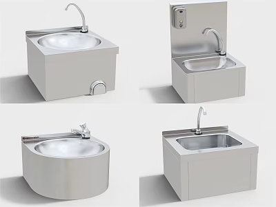 Stainless Steel Vegetable Sink With Various Designs And Faucet For Kitchen Use 3d model