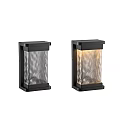 Modern Square Wall Lamps With Black Metal Frame And Textured Glass For Interior Decor