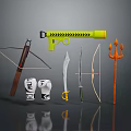 Crossbow Mechanical Crossbow Shift Bow and Arrow Shoot Far Equipment Weapons High-tech Crossbow 3d model