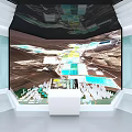 Modern Exhibition Hall Featuring Interactive Screens Scene Zone And Life Displays 3d model