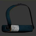Stylish Blue Crossbody Bag with Orange Flowers Gray Panel and Black Strap