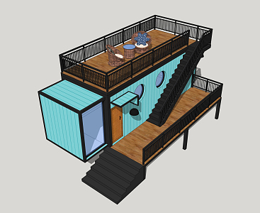 INDUSTRIAL LOFT CONTAINER HOUSE 3d model