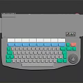 BAKKAKI Ergonomic Keyboard With Colorful Green Blue Keys And Additional Side Components