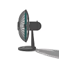 Rowenta Desktop Air Cooler Fan With Mesh Cover Blue Blades And Grey Base