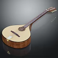 Artisan Crafted Wooden Pipa String Instrument With Carved Design And Natural Wood Body