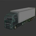 Functional Freight Truck Featuring Black Cab And White Cargo Container 3d model
