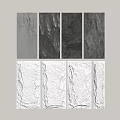 Textured Gray And White Decorative Wall Panels With Stone Like Rough Textures 3d model