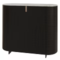 Modern Sideboard Cabinet With Dark Wood Texture And Sleek Metal Handle Design