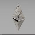 Geometric Diamond Shaped Cosmic Structure With Cracked Surface And Reflective Base For Space Exploration 3d model