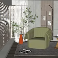 Modern single sofa 3d model