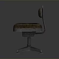 Office Chair Brown Leather Upholstered with Metal Five Star Caster Base and Backrest Handle