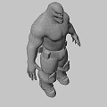 Muscular Game Movie Character With Textured Skin Menacing Face Claws Utility Belt And Patterned Pants