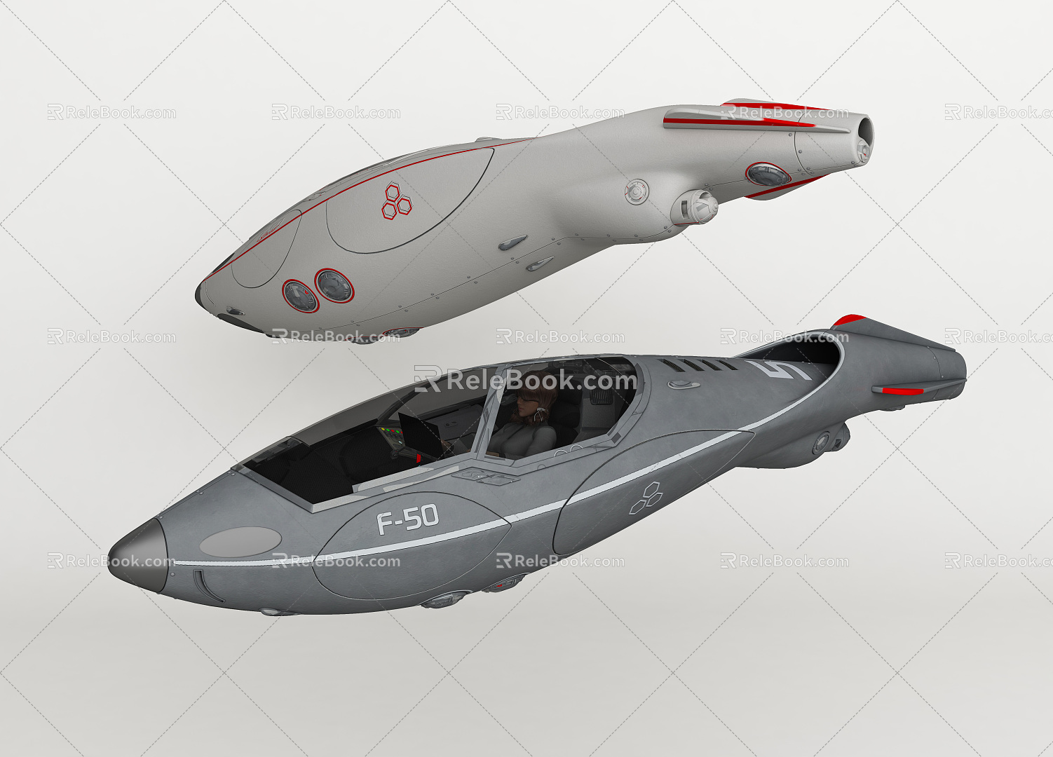 Modern Submarine Future Science Fiction Submarine 3d model