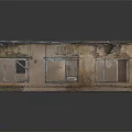 Burned Building Model With Charred Roof Damaged Windows And Weathered Exterior Structure