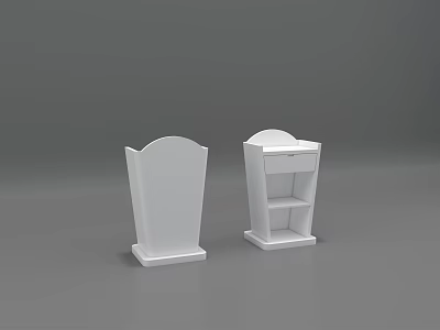 Minimalist White Functional Desks With Shelf And Drawer Storage Designs 3d model