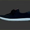 Black Casual Shoes With White Sole And Red Accents On Laces For Daily Wear