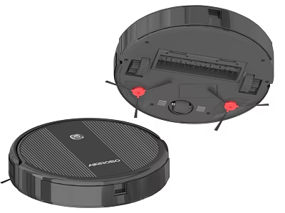 Smart Robot Vacuum Cleaner For Home Floor Cleaning With Round Black Design 3d model