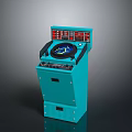 Weapon Control Console In Blue Color With Digital Screen And Control Panel Buttons