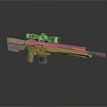 Orange Tactical Sniper Rifle With High Precision Scope And Modern Design