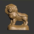 Golden Lion Statue With Detailed Base Engraved Animal Kingdom 2020 Text