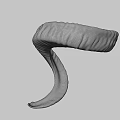 Detailed Ram Horn With Spiral Shape And Natural Texture Close Up