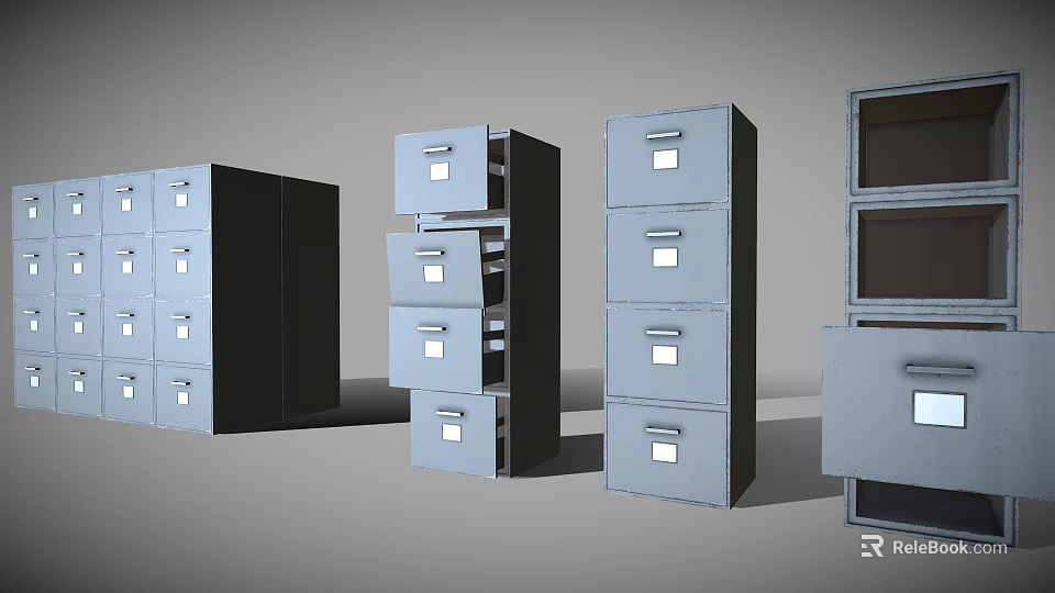 Metal Storage Cabinets With Drawers And Doors Multi layer Design For Office Home Storage Solutions 3d model 