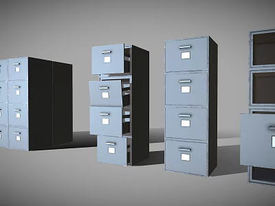 Metal Storage Cabinets With Drawers And Doors Multi layer Design For Office Home Storage Solutions 3d model