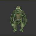 Realistic Gorilla 3D Character Model Standing With Muscular Body And Detailed Structure