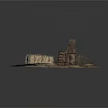 Rustic Daily Necessities Display On Hay With Wooden Box Barrel And Storage