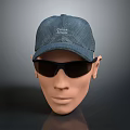 Blue Denim Baseball Cap Featuring New York Text On Mannequin Head