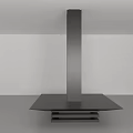 Black Column Modern Design With Square Base And Steps In White Room Gray Floor 3d model