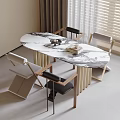 Modern Dining Table and Chair Combination Dining Chair Dining Table 3d model