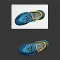 Blue And Yellow High Top Sneakers With Transparent Upper On White Box