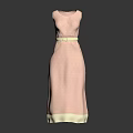 Elegant Women's Pink Sleeveless Dress With Belted Waist And Light Hem