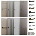 Contemporary Hinged Doors Featuring Various Panel Patterns and Textured Details