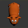 Orange Inflatable Deer Toy For Kids With White Spots Black Nose Smiling Face
