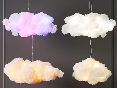 Decorative Cloud Shaped Chandeliers in Soft Colors for Stylish Home Interiors 3d model